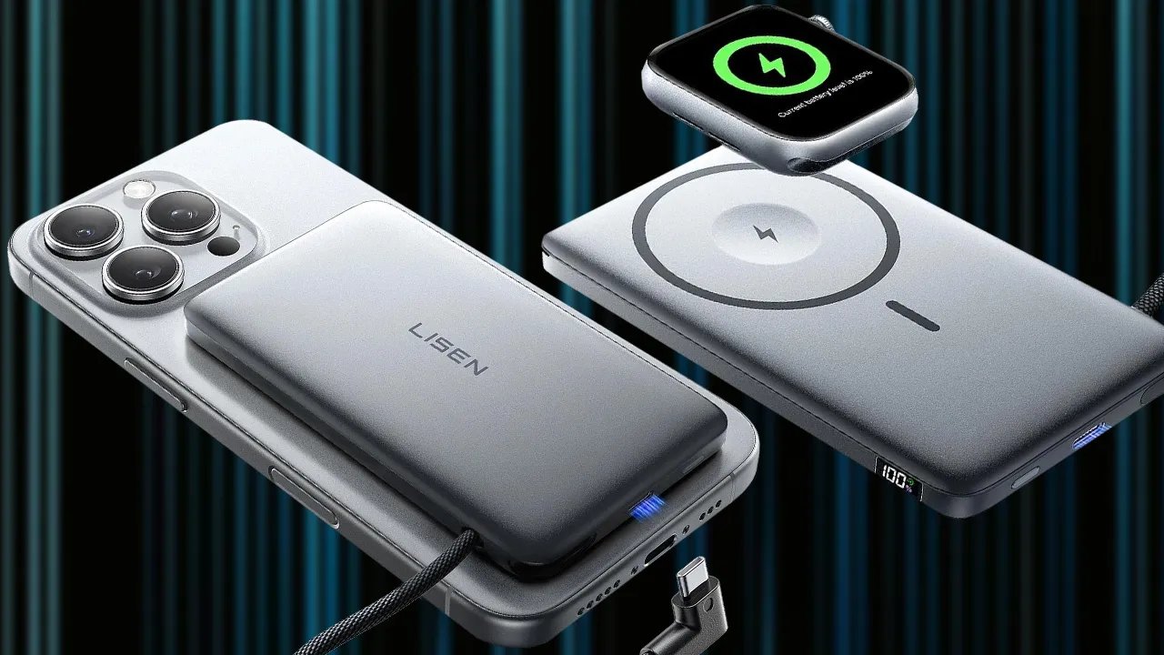 The $23 Lisen 10,000mAh MagSafe Power Bank Can Charge Both Your iPhone and Apple Watch