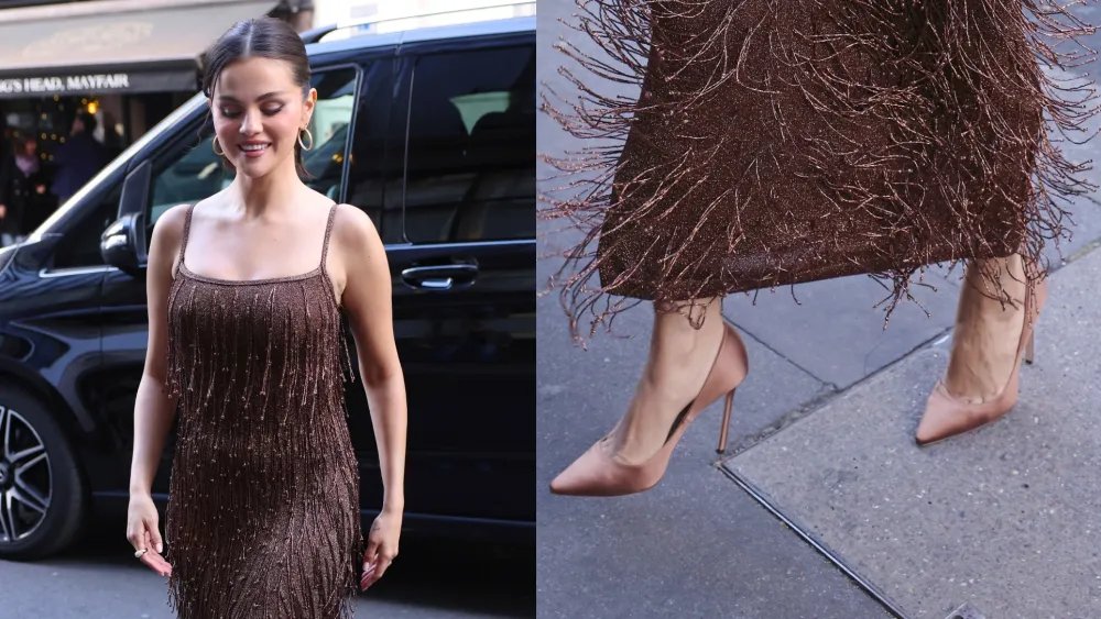 Selena Gomez Steps Out in Satin Heels in London