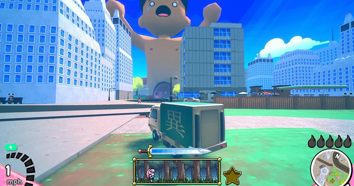 From Space Warlord Baby Trading Simulator’s devs comes a game with “a giant, screaming man whose meat you can legally drive through”