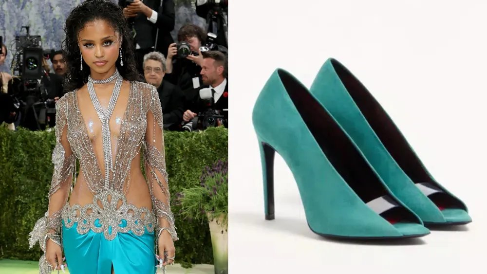 Tyla Models Valentino Open Toe Pumps at the Met Gala 2026