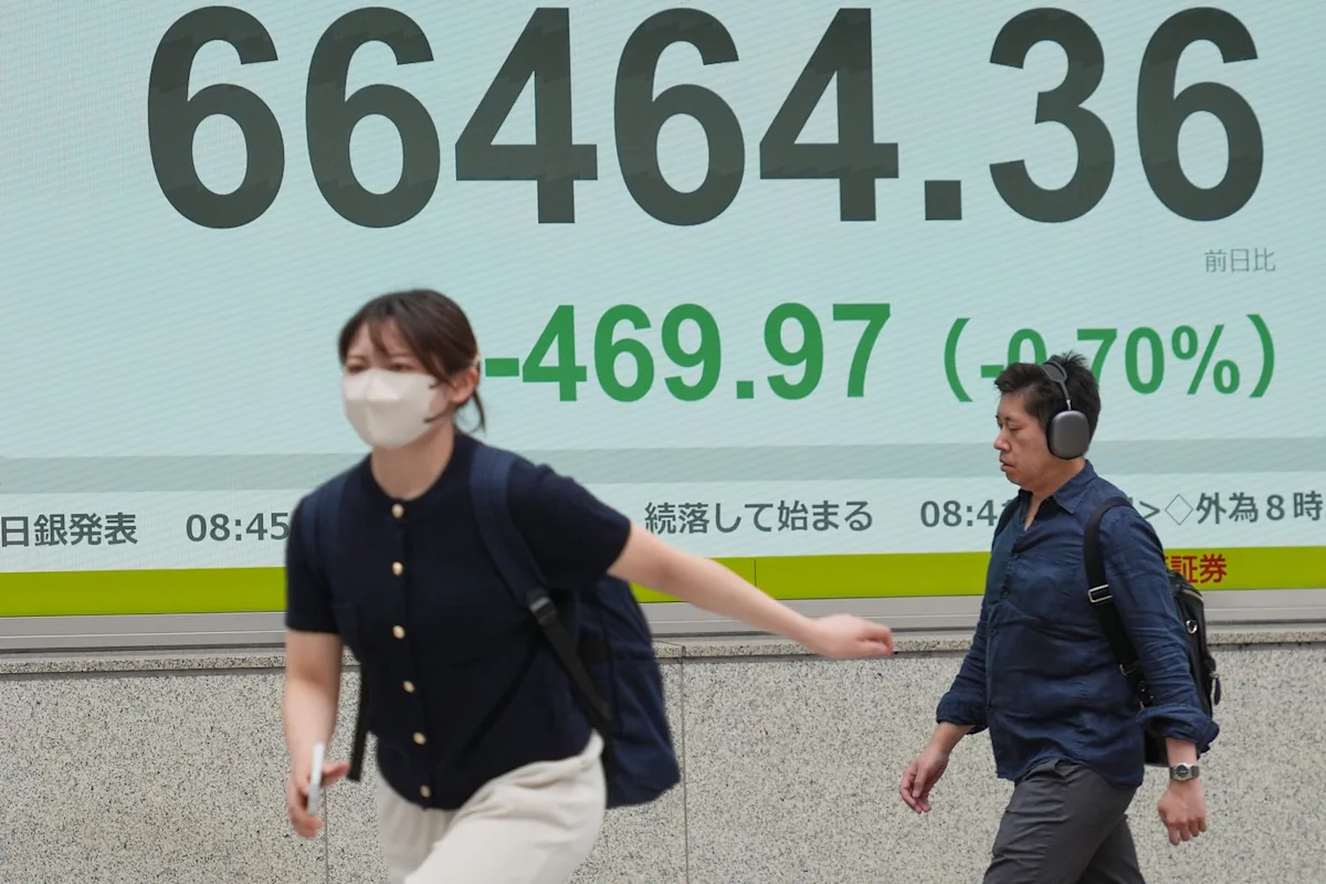 Asian shares mostly slip as latest fighting undermines the US-Iran ceasefire.