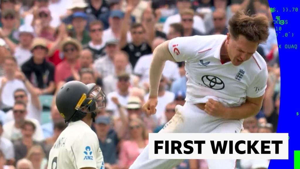 England v New Zealand – second test, The Oval: Sonny Baker takes his first Test wicket