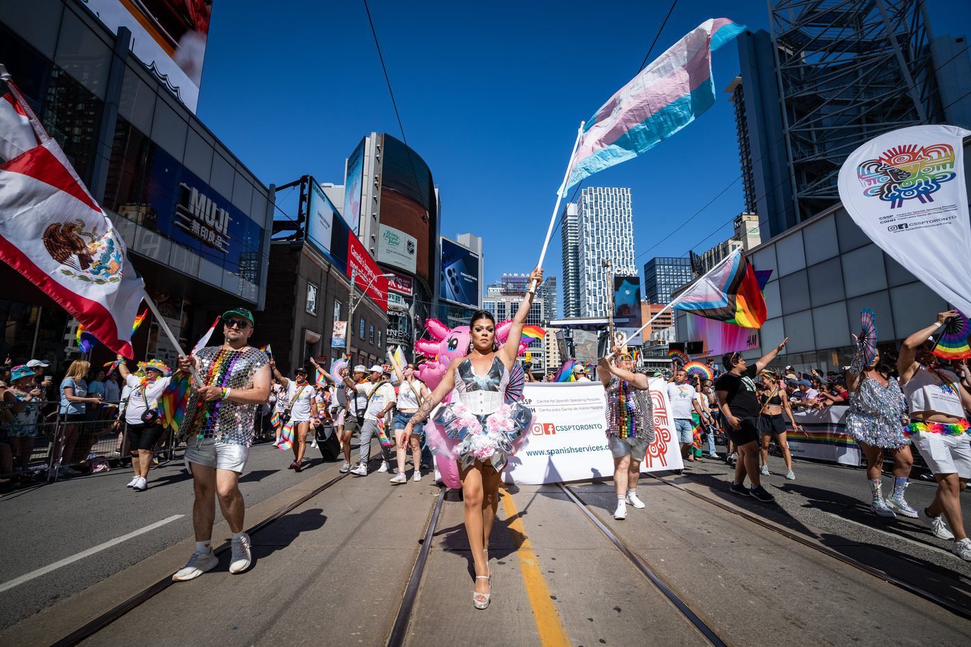 Revellers drench Mark Carney with water as Toronto celebrates Pride Parade