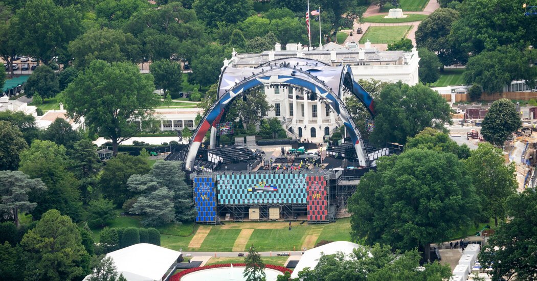 For His 80th Birthday, Trump Brings the Fight to the White House Lawn