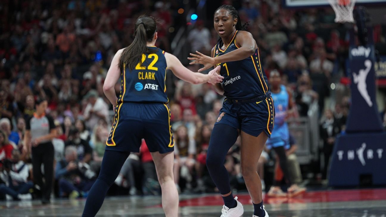 Aliyah Boston, Caitlin Clark first WNBA teammates with 30-point double-doubles