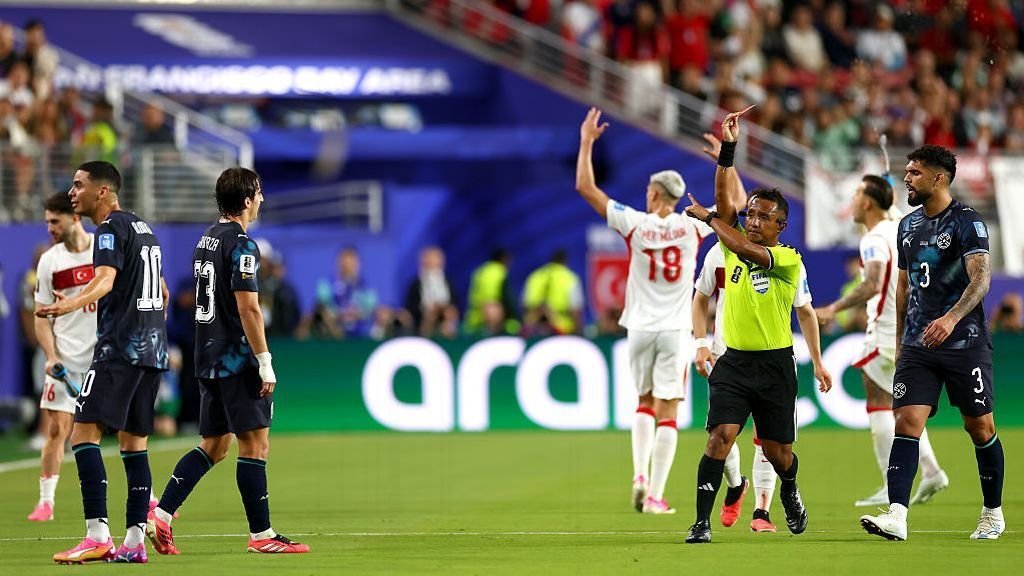 Paraguay’s Almiron becomes first to be sent off for covering mouth
