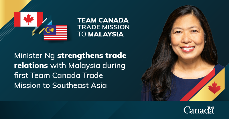 Minister Ng strengthens trade relations with Malaysia during first Team Canada Trade Mission to Southeast Asia