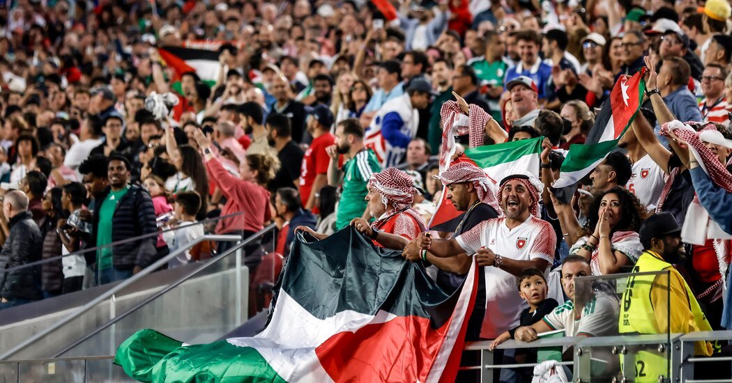 At World Cup Soccer Game, Palestinian Emblems Abound
