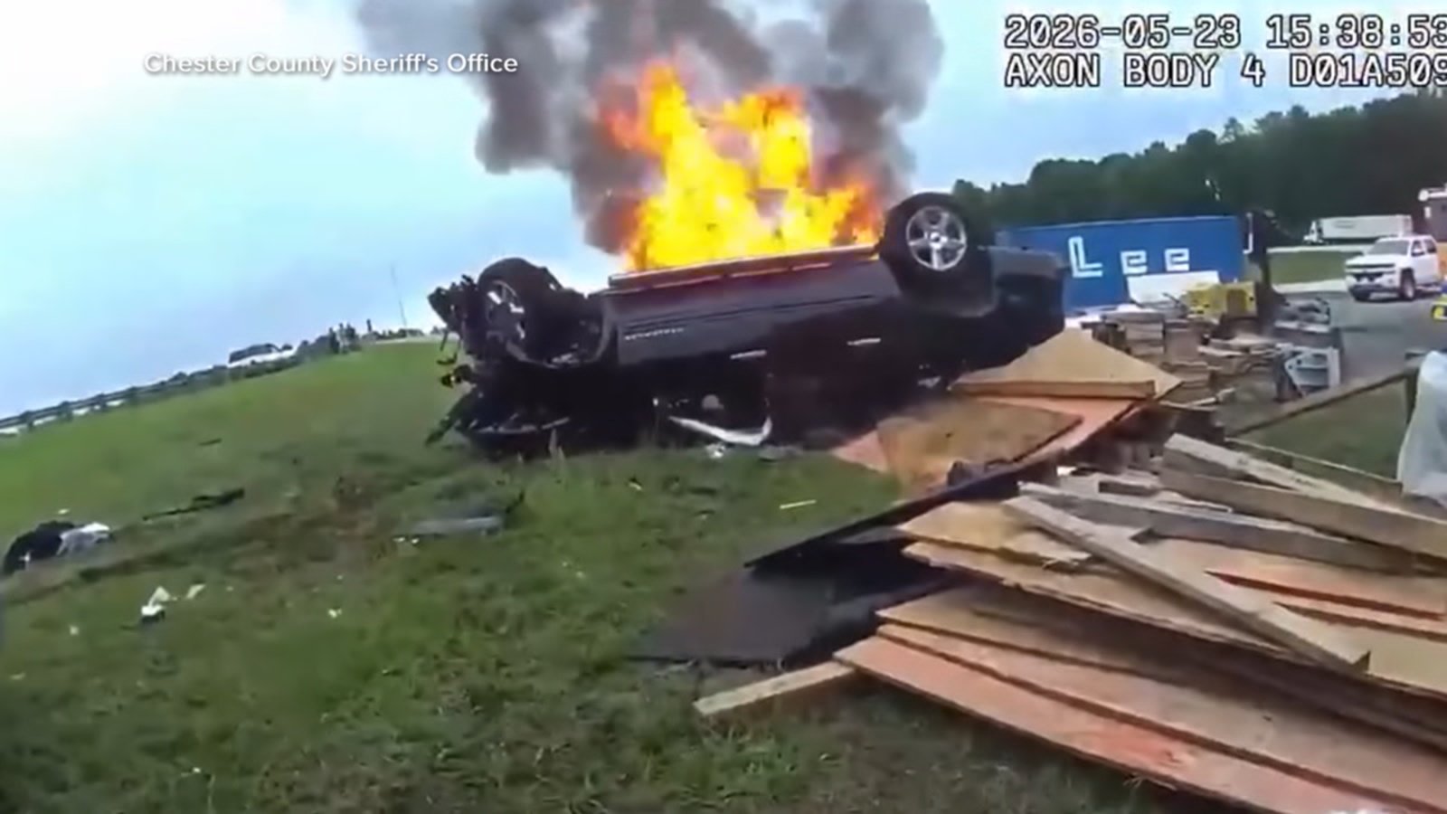 WATCH:  Woman rescued from burning car speaks out
