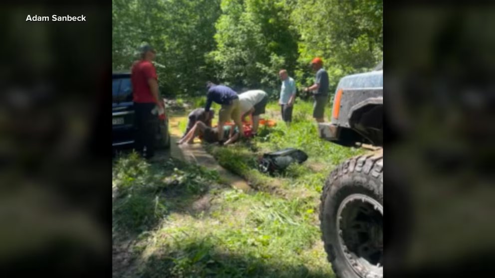 WATCH:  Missing woman rescued after 3 days trapped in mud