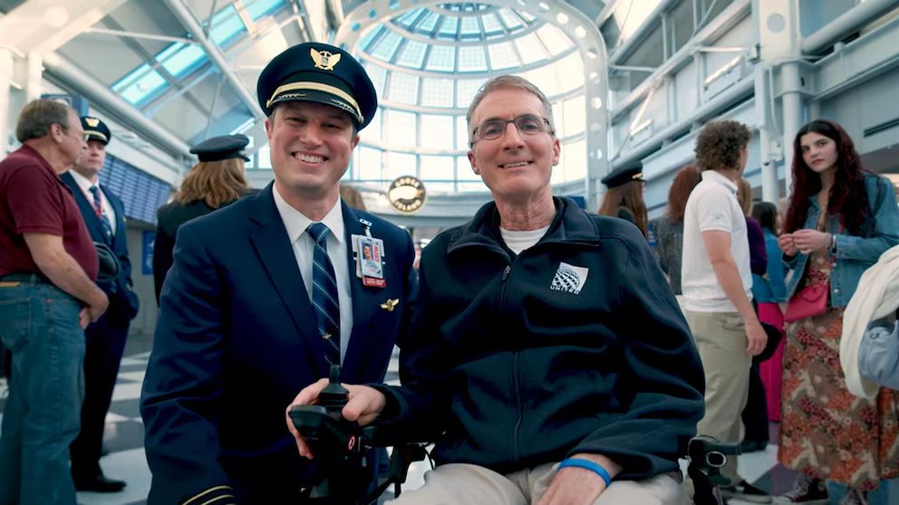 WATCH: David Muir shares how son helped dad on retirement flight after ALS cut career short