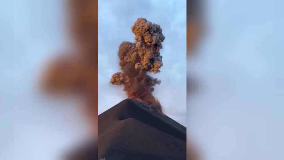 WATCH:  Tourists flee erupting volcano