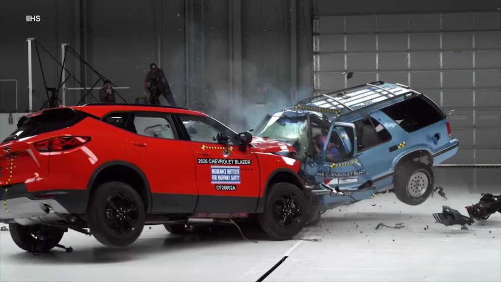 WATCH: Crash test comparison reveals safety improvements in cars