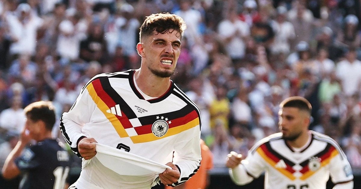 Kai Havertz aparece en el área para empatar el partido