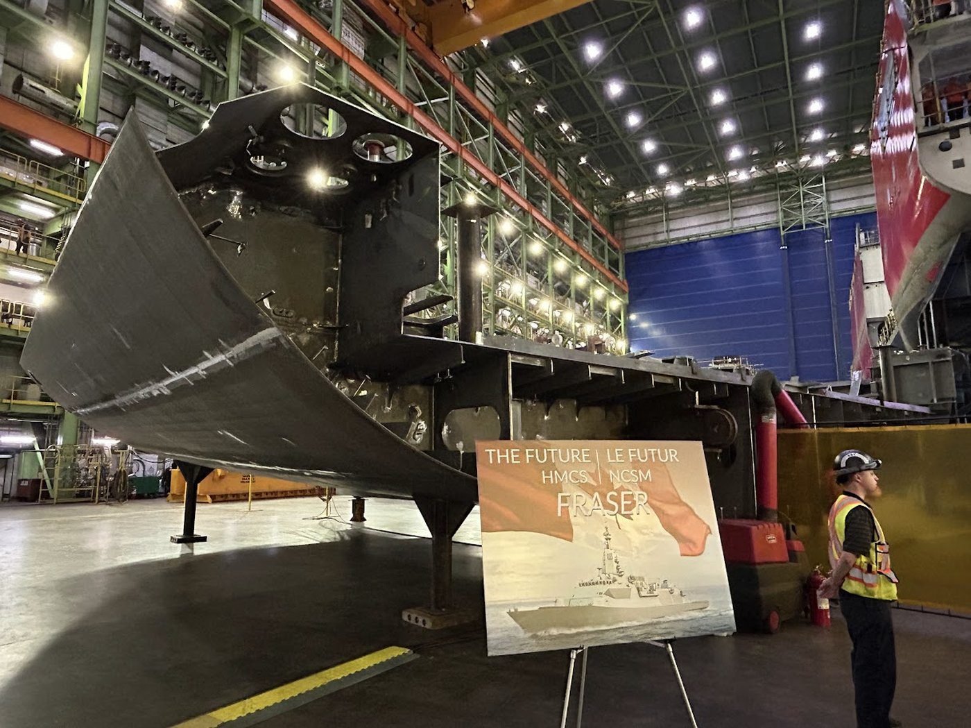 Halifax shipyard workers lay backbone for first of Canada’s 15 River-class destroyers