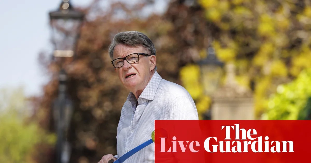 Mandelson private messages to be released today – UK politics live | Politics