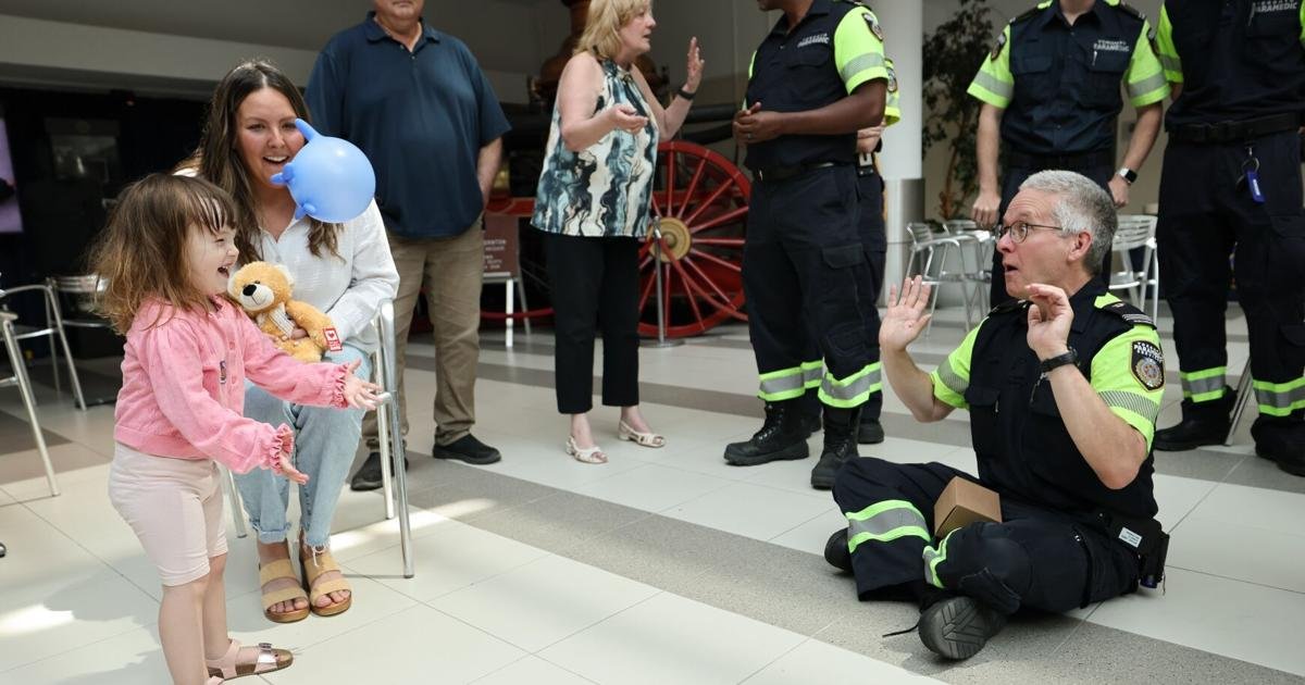 Toronto emergency workers reunite with 2-year-old girl they saved from cardiac arrest: 'Harper's heart beats because of you'