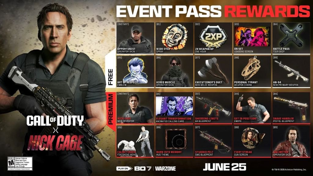 Play As Nicolas Cage In Call of Duty For Season 4 Reloaded