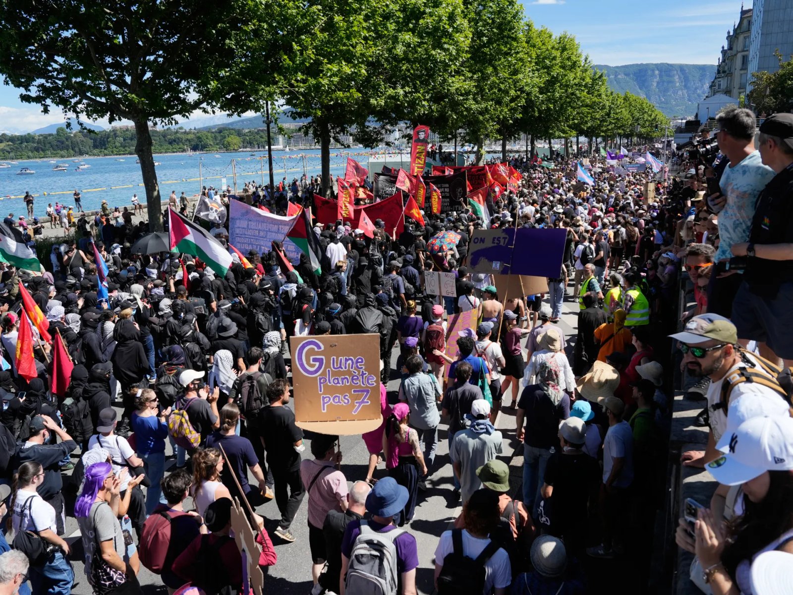 Thousands protest as Trump, other world leaders set to meet for G7 summit | Protests News