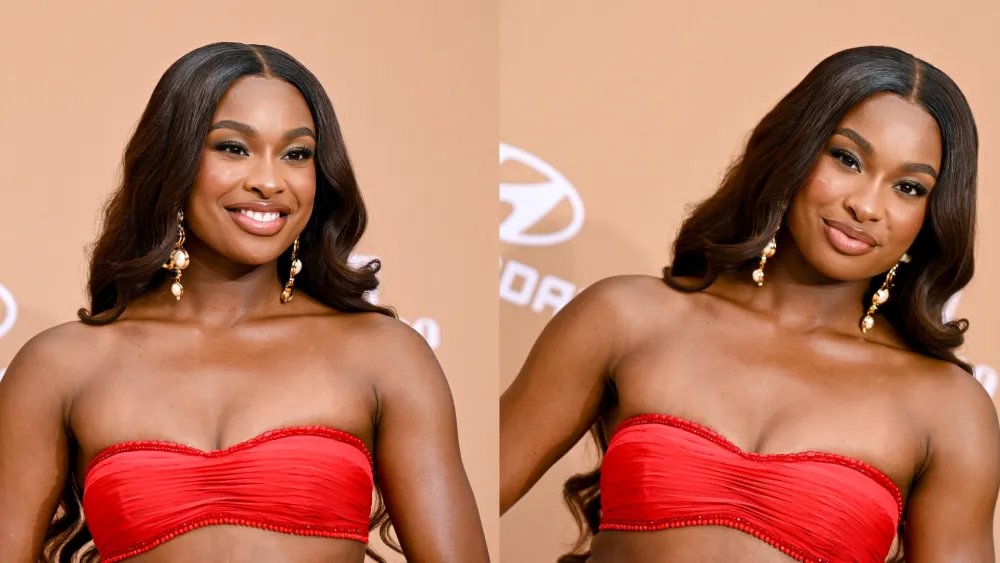 Coco Jones in Basil Soda Dress at BET Awards 2026