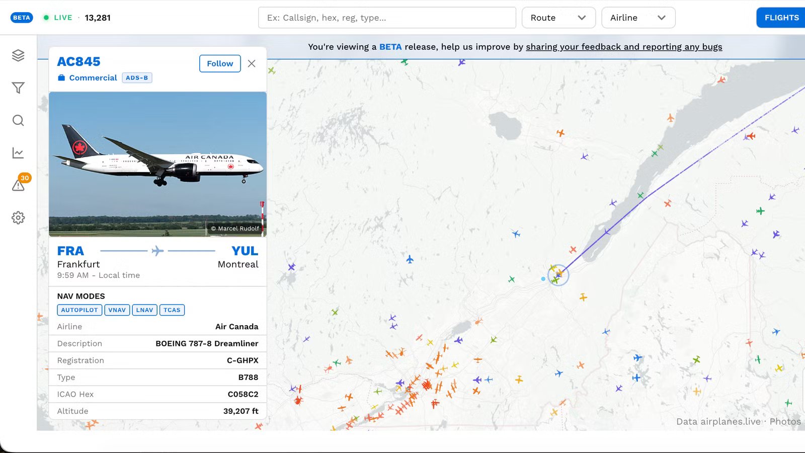 Flight Tracker Review: Tracking My Own Air Canada Flight from 40,000 Feet