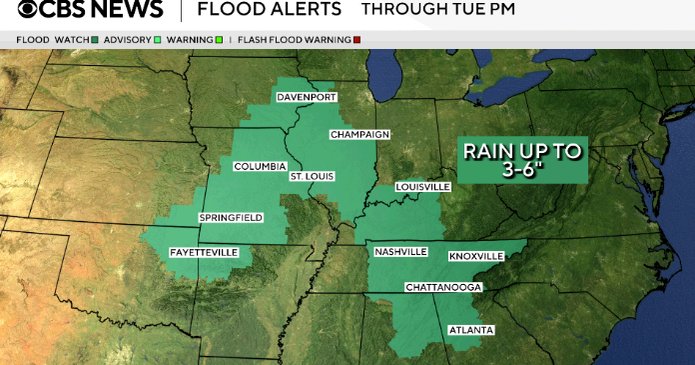 Flooding could impact more than 88 million as severe storms threaten multiple states