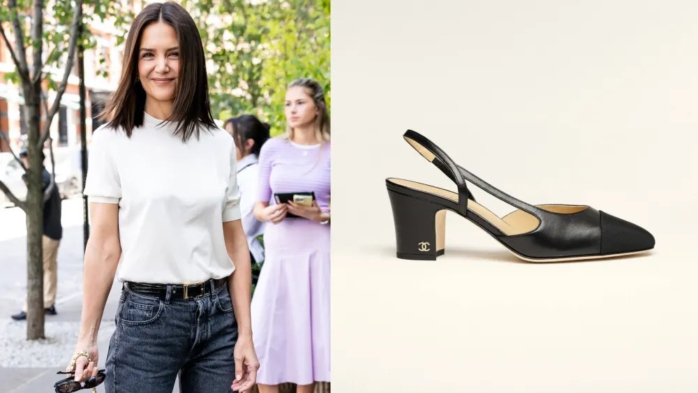 Katie Holmes Dons Cap-toe Pumps at Chanel Tribeca Festival Luncheon