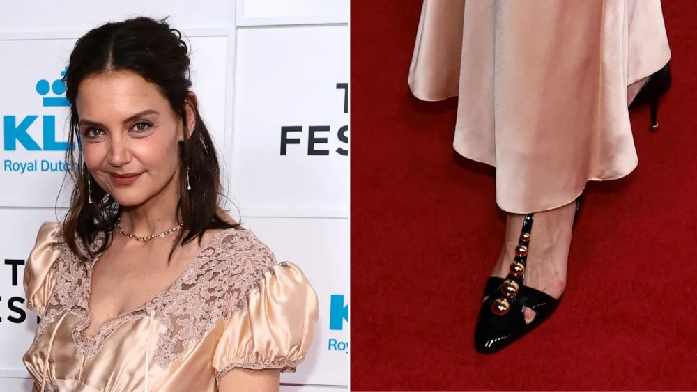 Katie Holmes Gives Chloé T-Strap Heels a Romantic Turn at Tribeca
