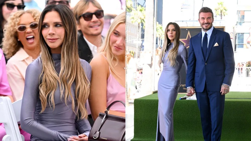 Victoria Beckham With David Beckham at Hollywood Walk of Fame Ceremony