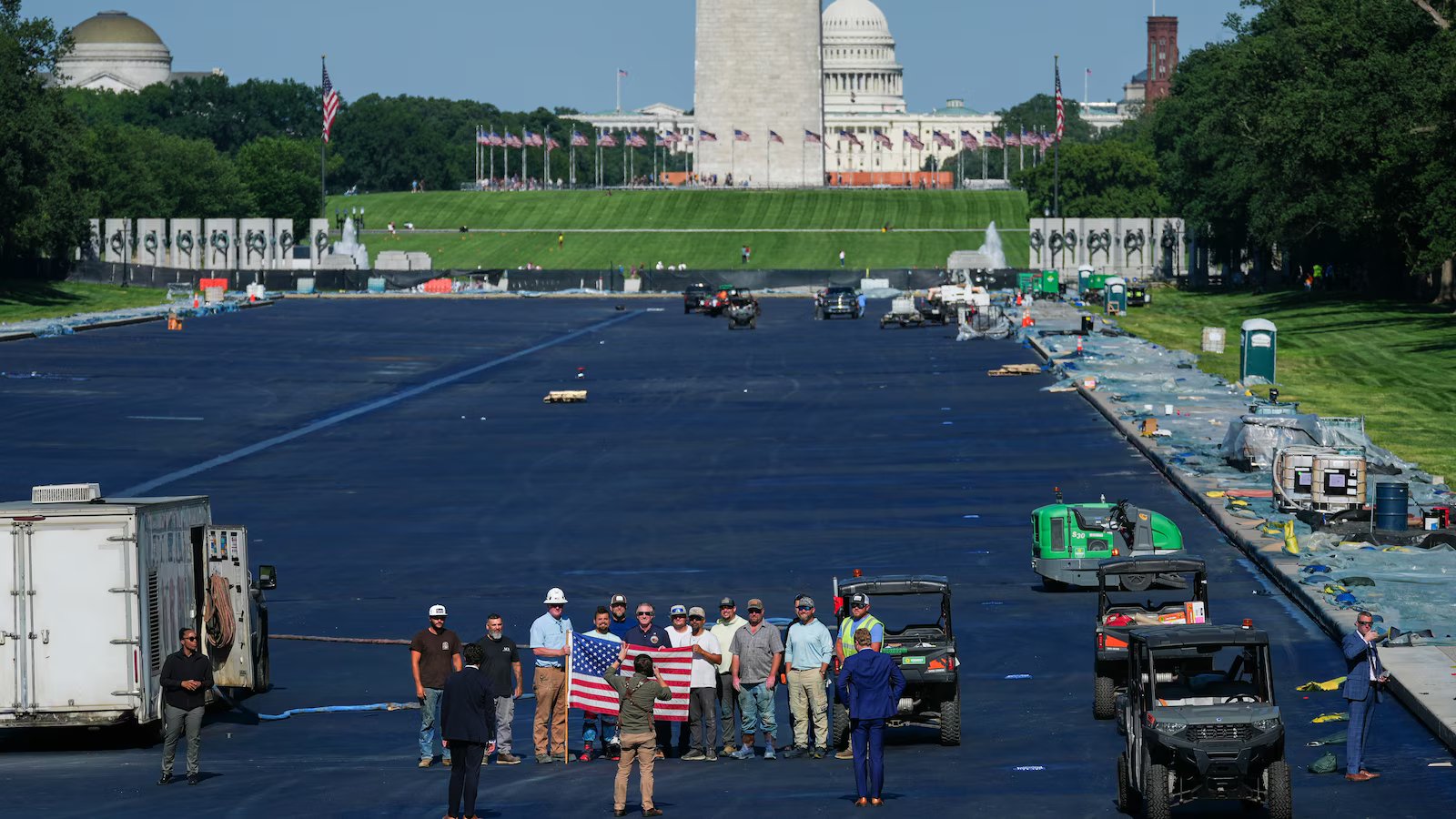 Trump says Reflecting Pool work is done and it’s set to be filled with water