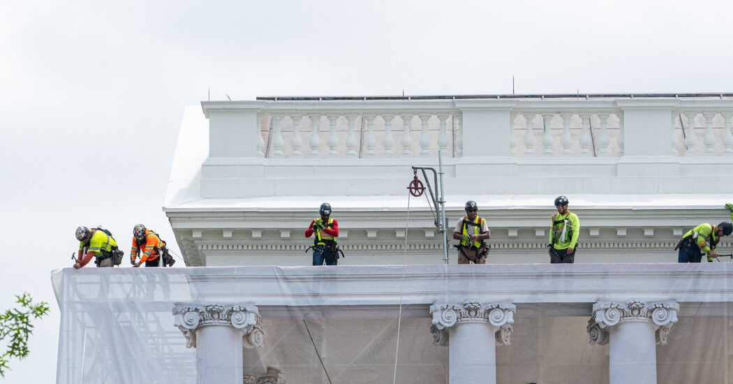 Trump Begins New Construction Project on White House Front Columns