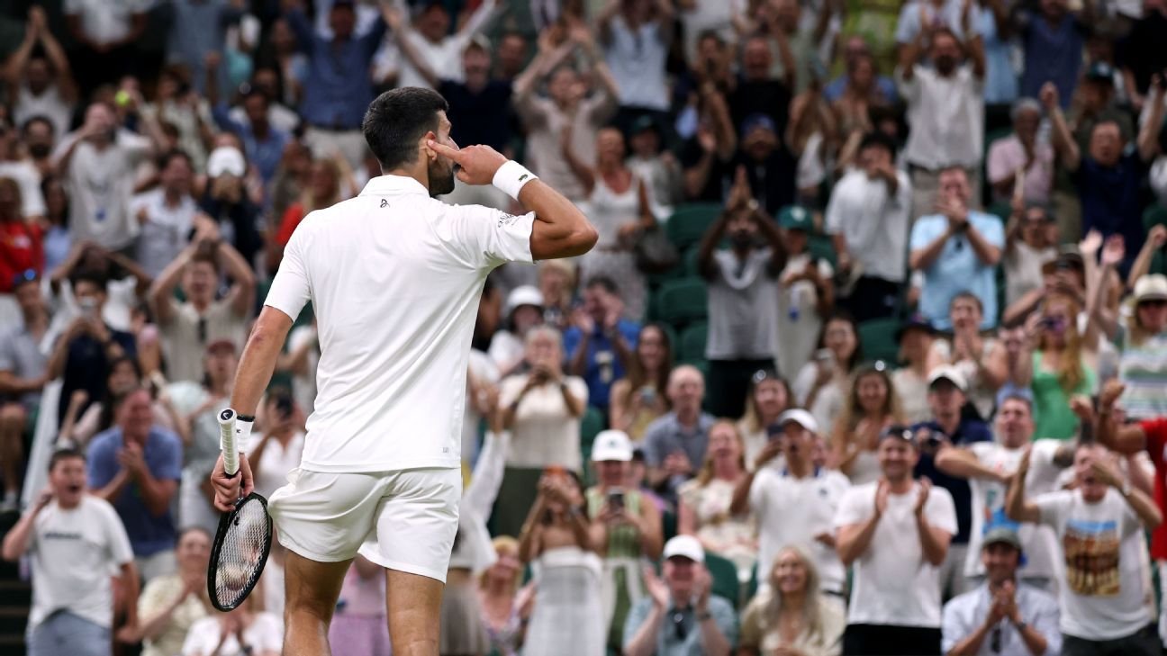 Novak Djokovic wins 5-set Wimbledon thriller to reach semis