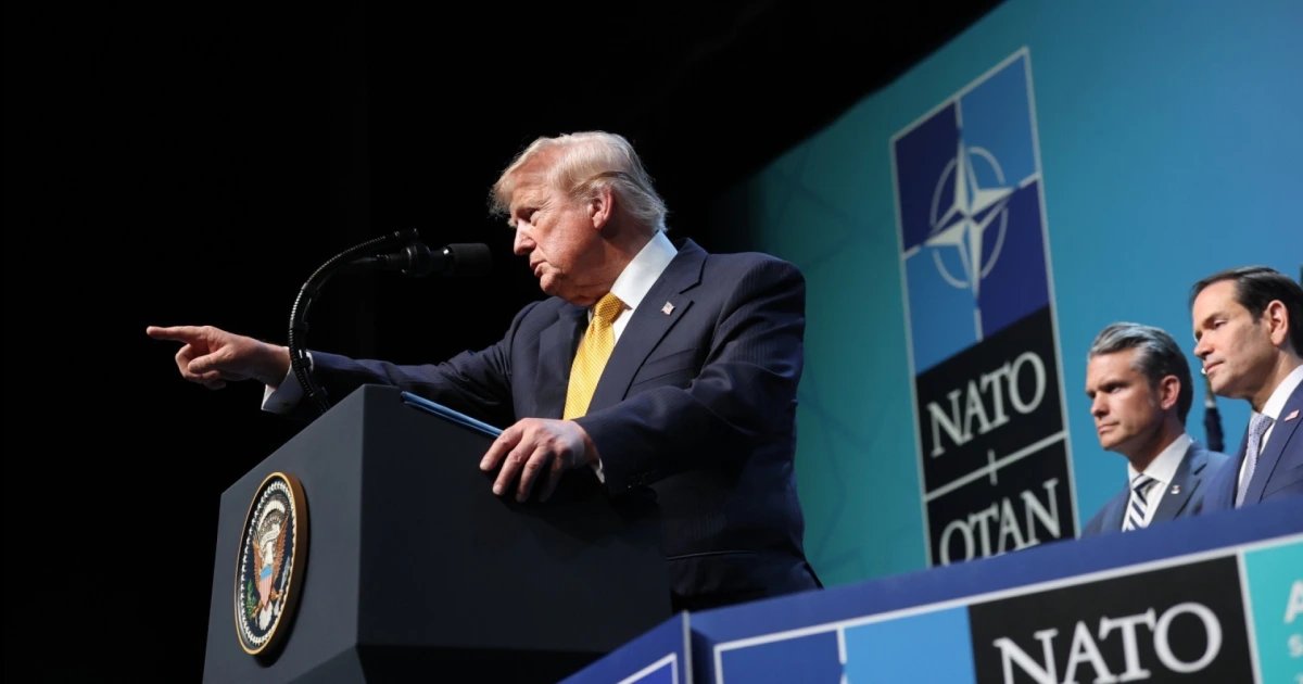 Trump faces questions on conflict with Iran during NATO summit press conference