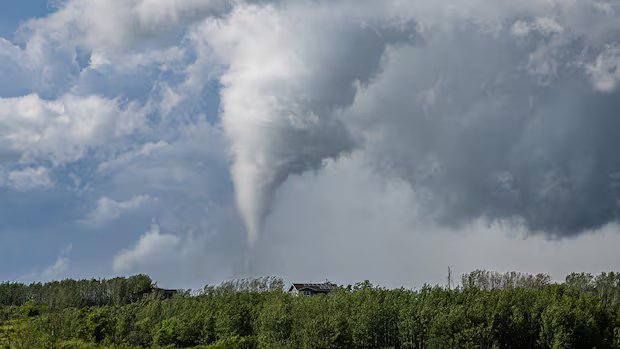 Several structures damaged after tornado passes through part of central Alberta hamlet