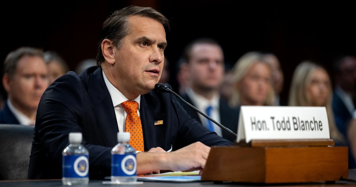 Republicans Delay Key Vote on Todd Blanche’s DOJ Nomination