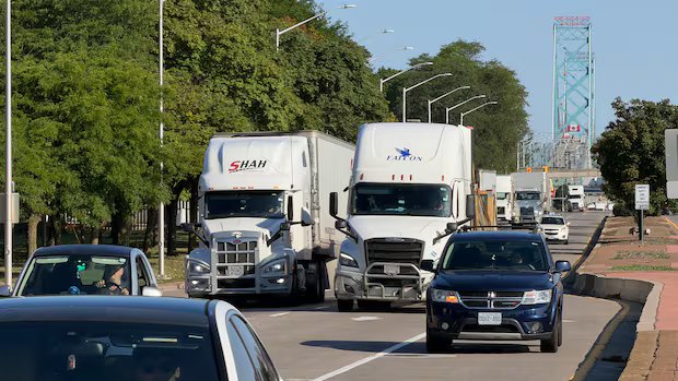 New bridge, same traffic: Why is the road to the Ambassador Bridge still packed with trucks?
