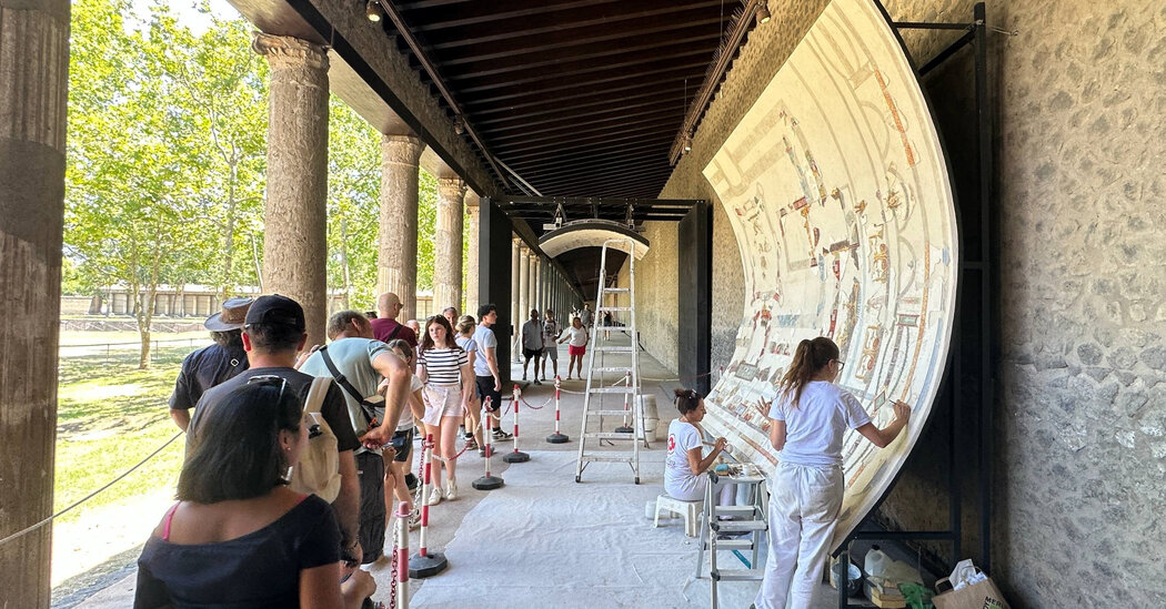 Rare Pompeii Ceiling Is Restored From Fragments, Depicting Scene From Myth