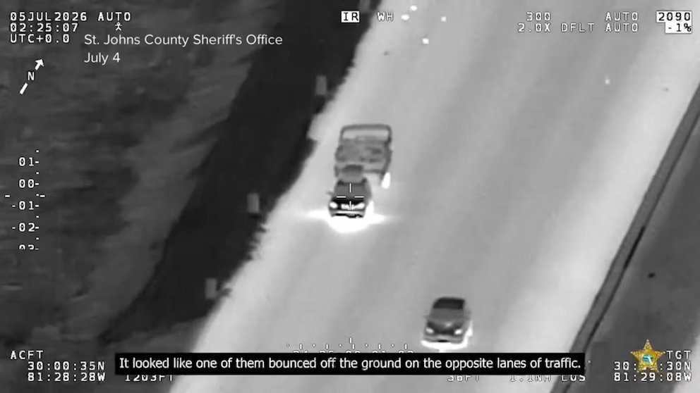 WATCH:  Arrest made after Florida police helicopter spots fireworks shot from moving vehicle