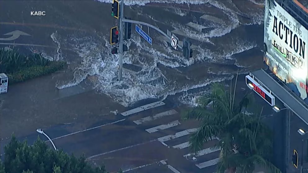 WATCH: Water main break triggers sinkhole in West Hollywood