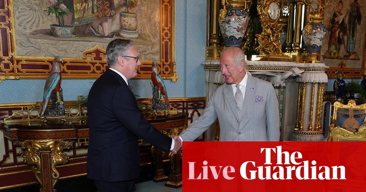 Keir Starmer meets with king to formally resign as PM before Andy Burnham takes over – UK politics live | Politics