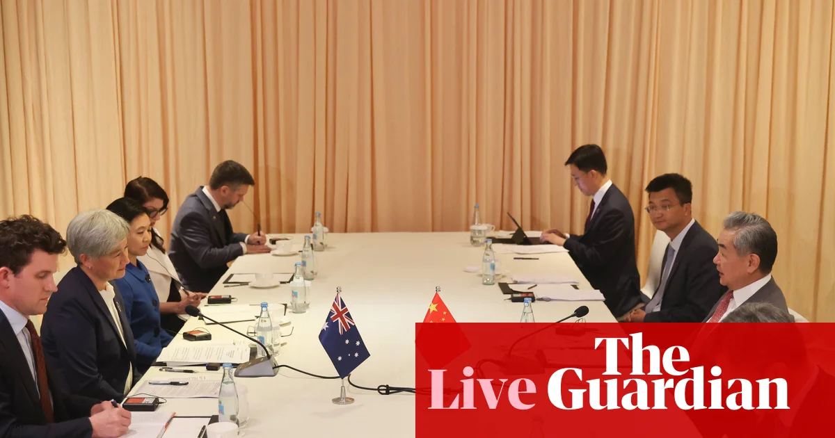 Australia news live: Wong pushes Chinese counterpart on submarine missile launch in face-to-face Manila meeting | Australia news