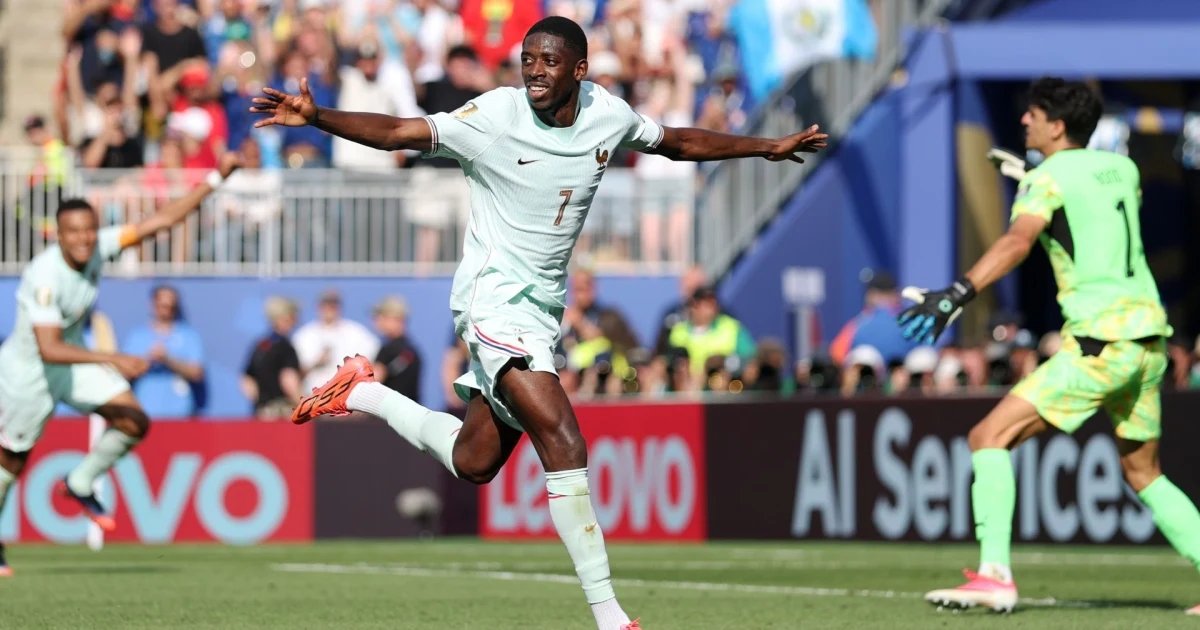 Gol de Dembélé pone el segundo de Francia tras un disparo imparable para Bounou