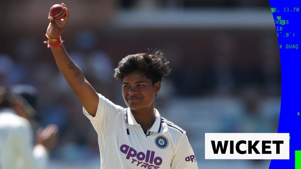 England vs India Day Two: Kranti Gaud gets the wicket of Lauren Bell for five wickets – as Shafali Verma takes stunning slip catch