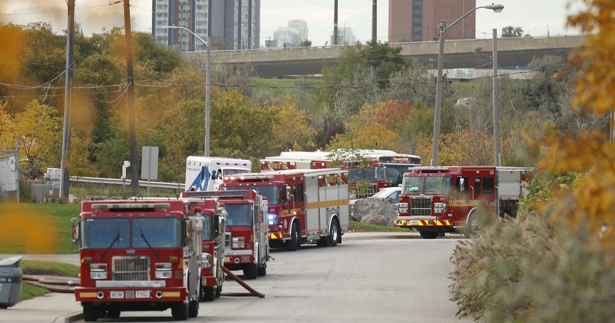 Crews battle early morning fire at Etobicoke waste management facility
