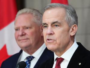 Doug Ford's MPPs criticize Mark Carney's Alto high-speed rail project after Billy Bishop veto