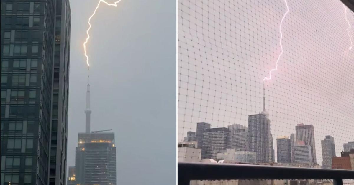 Watch: CN Tower zapped by lightning, city under severe thunderstorm watch