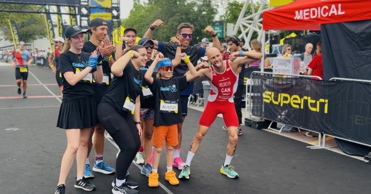 Boy, 10, who nearly lost his feet to lawnmower finishes Toronto triathlon