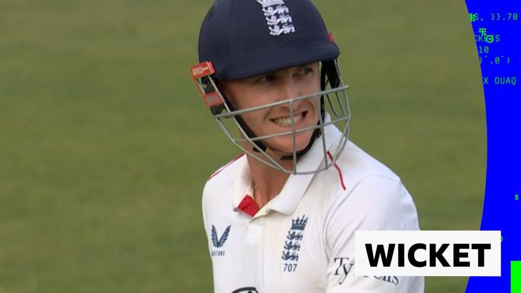 England v New Zealand, third Test day four: Harry Brook caught by Nathan Smith off Zak Foulkes’ bowling