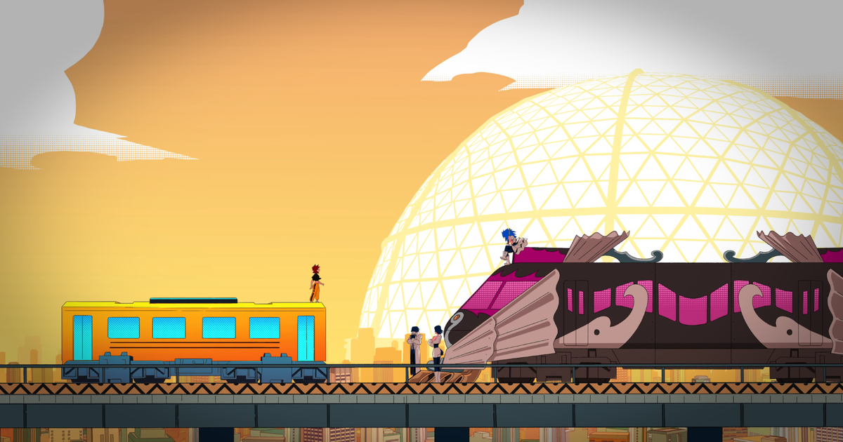 “Let’s make a better world”: Denshattack’s developers on counterculture, biker gangs, and the optimism of fighting a mecha with a train