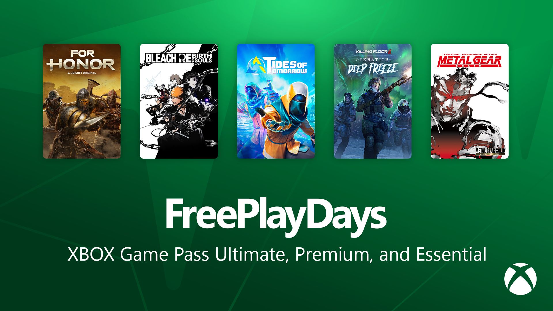 Free Play Days – For Honor, Bleach Rebirth of Souls, Metal Gear Solid – Master Collection Version, and More